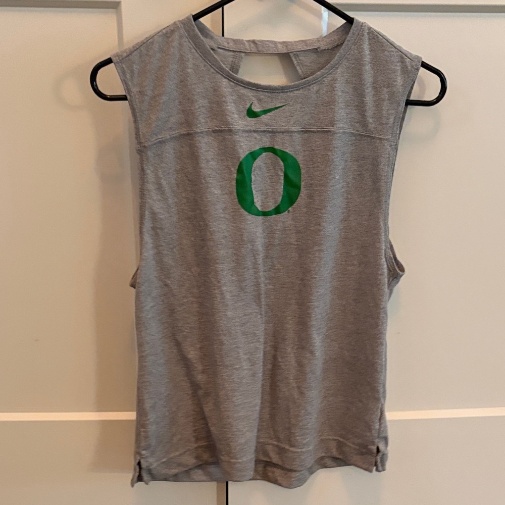 Women’s Nike Heather Gray Oregon Duck tank top